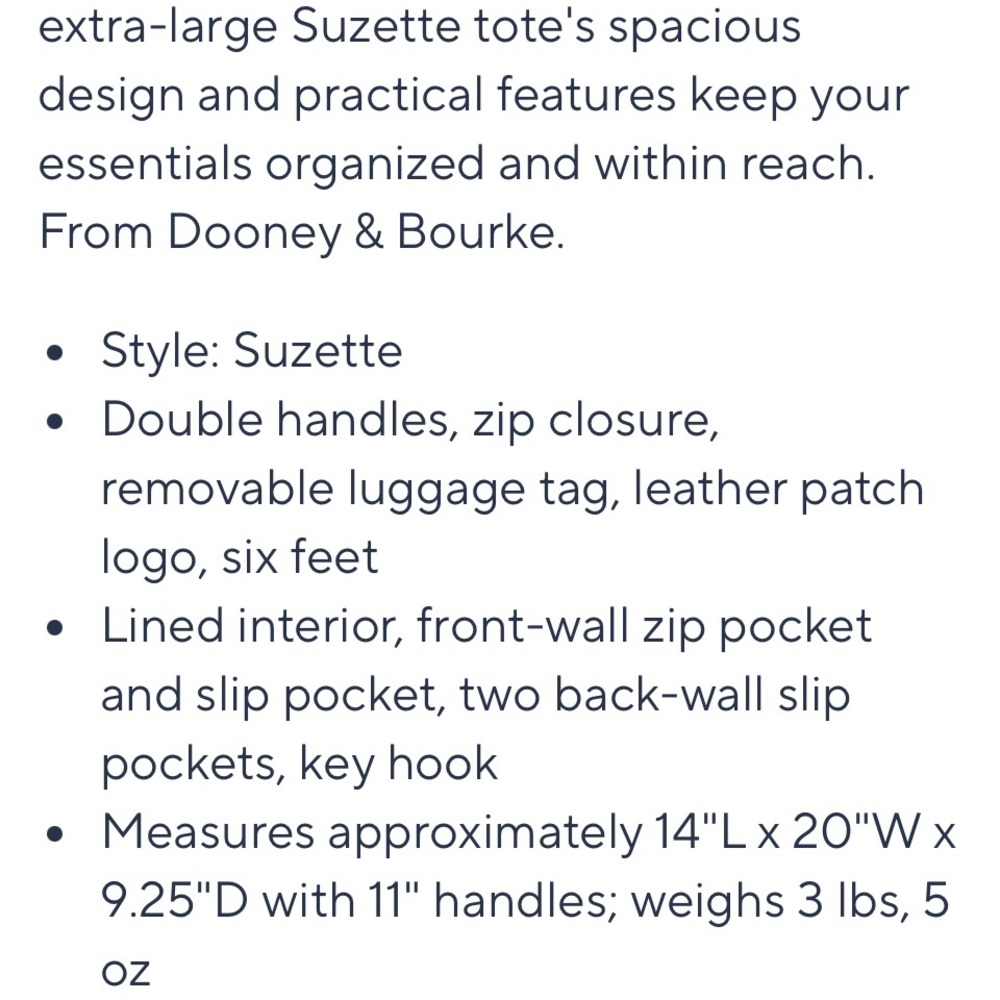 Dooney & Bourke XL Florentine Suzette tote. Weekender, travel . Color Natural - Picture 7 of 8